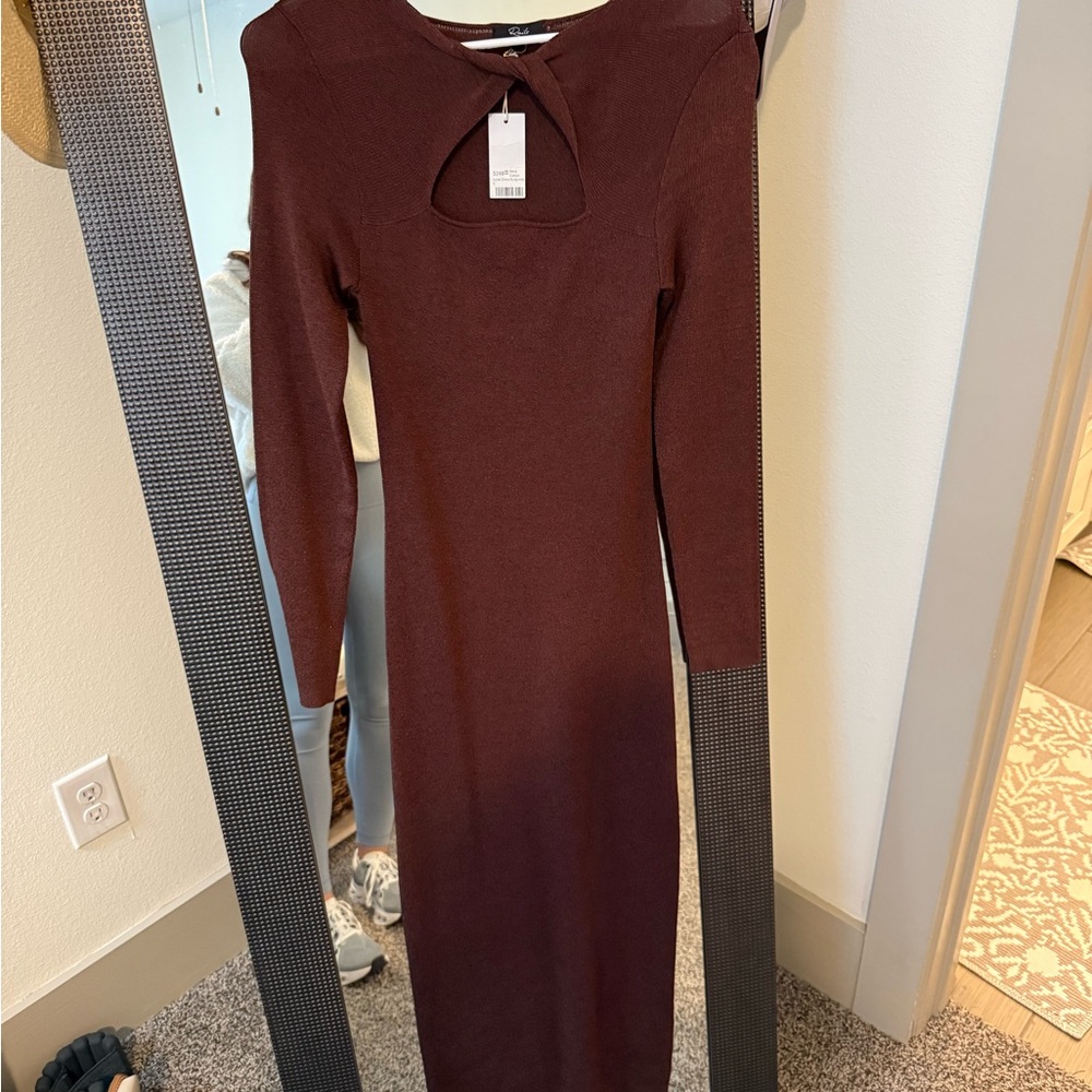 Rails Chocolate Long Sleeve Dress